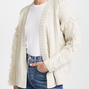 Madewell Fringe Cable Knit Cardigan